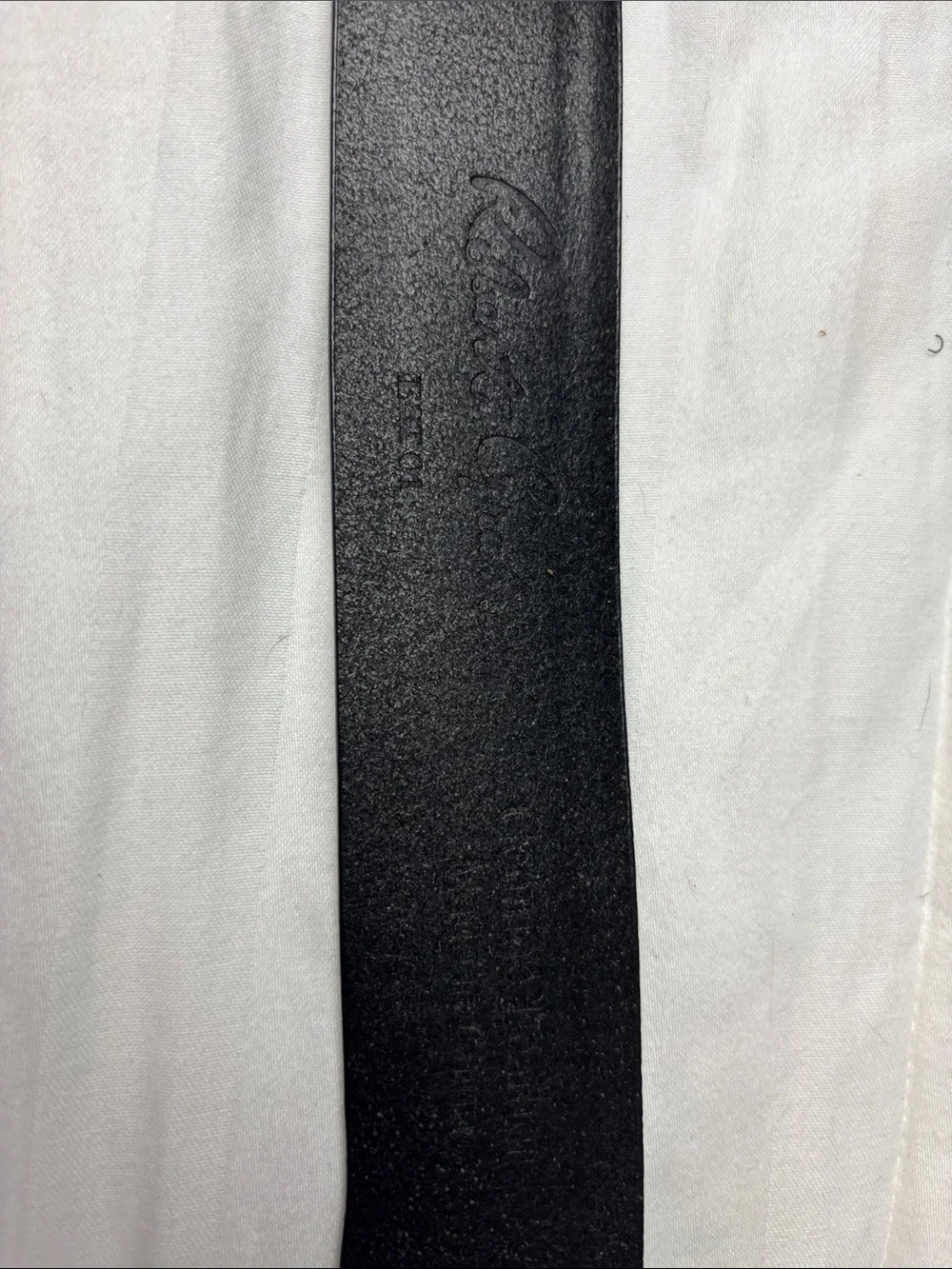 Black Leather Men's Belt with Brushed Metal Buckle